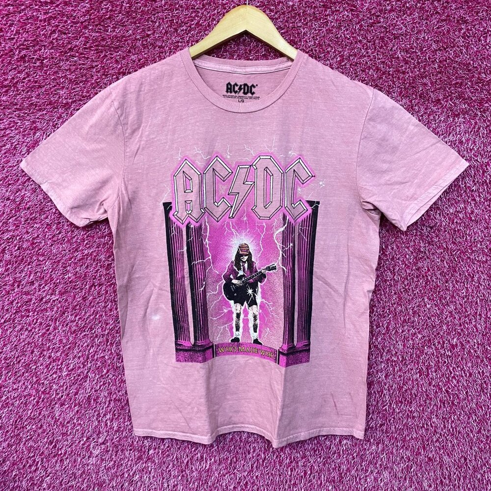 AC/DC Who Made Who Album Art Bedazzled Hard Rock Band Tee large